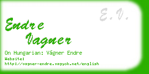 endre vagner business card