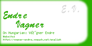 endre vagner business card